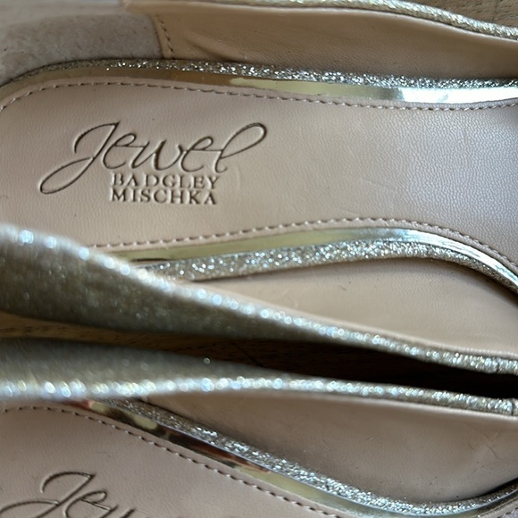 Jewel Bagley MISCHKA sparkly gold kitten heels size 9 - Picture 6 of 10